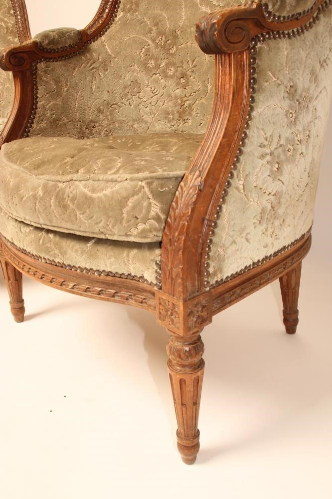 A PAIR OF WALNUT FRAMED FAUTEUILS Image