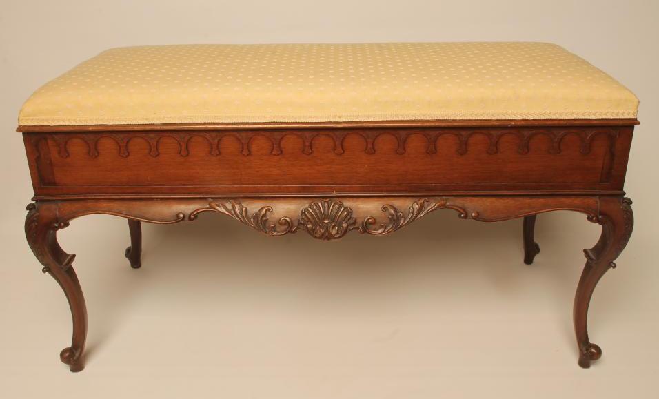 A MAHOGANY DUET STOOL Image