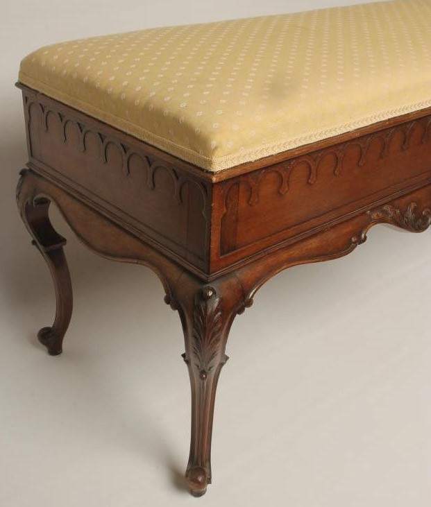 A MAHOGANY DUET STOOL Image