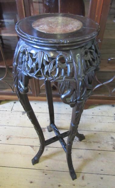 A CHINESE HARDWOOD JARDINIERE STAND Image