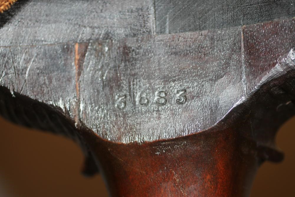 A GEORGIAN STYLE CARVED MAHOGANY STOOL Image