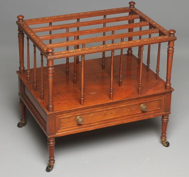 A VICTORIAN MAHOGANY CANTERBURY of oblong form Image