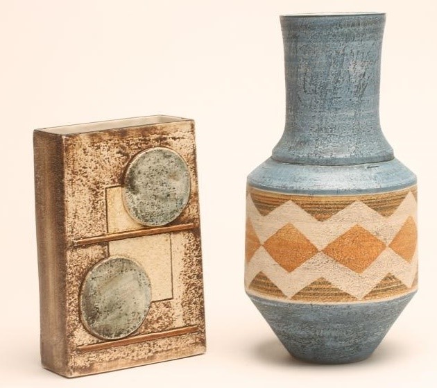 TWO TROIKA EARTHENWARE VASES Image