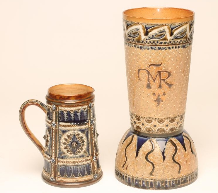 A DOULTON LAMBETH STONEWARE GOBLET VASE Image