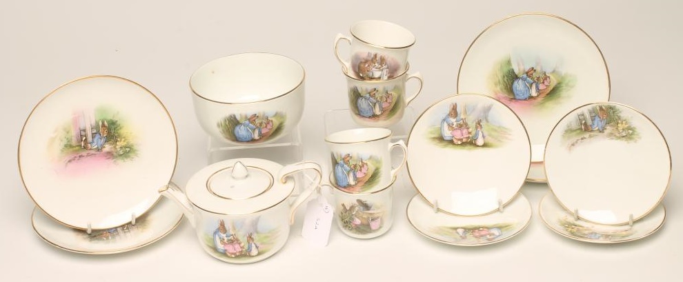 A GRIMWADES POTTERY BEATRIX POTTER "PETER RABBIT" PART TEA SET Image