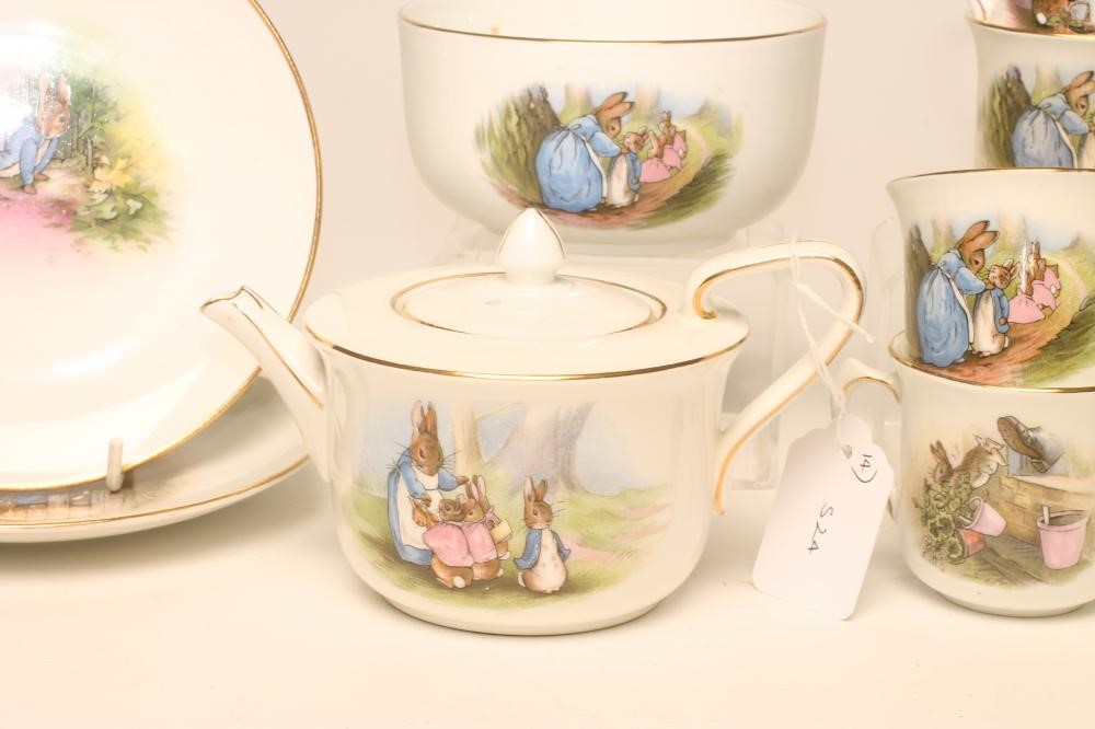 A grimwades pottery beatrix potter "peter rabbit" part tea set