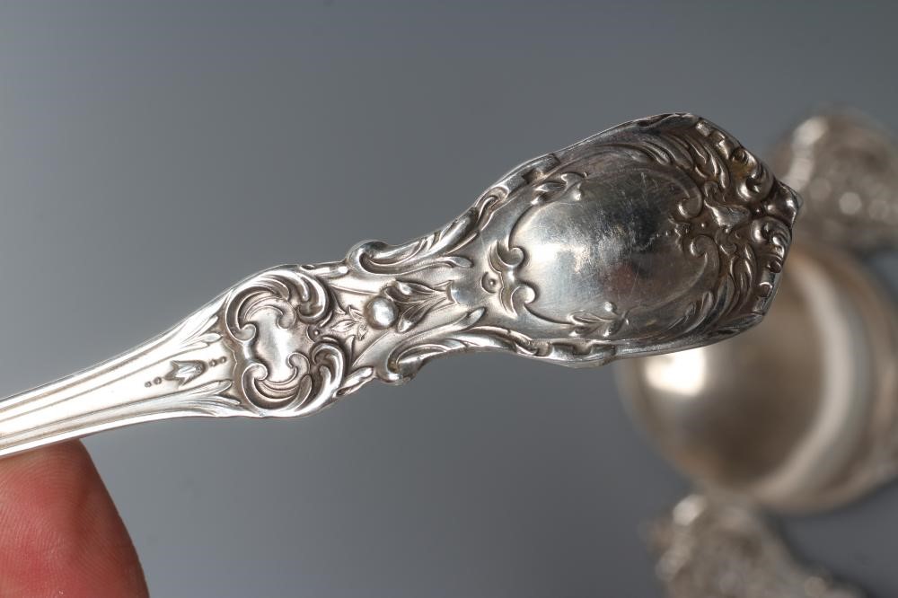 A SET OF EIGHT SOUP SPOONS, maker Reed & Barton, stamped Sterling, in Francis I pattern, 17ozs 9dwts Image