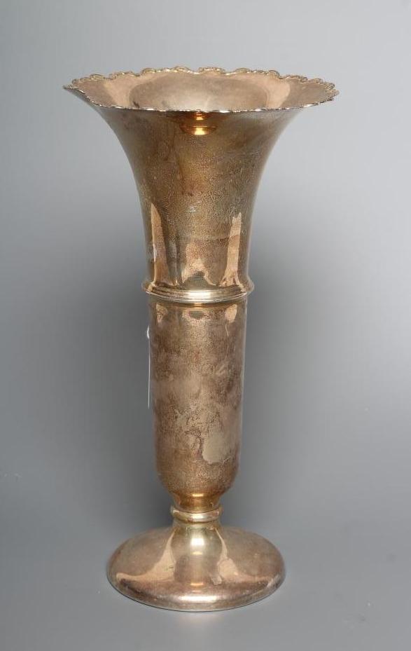 A LARGE TRUMPET VASE, maker possibly Neale Ltd., Birmingham 1924, the everted rim with scroll Image