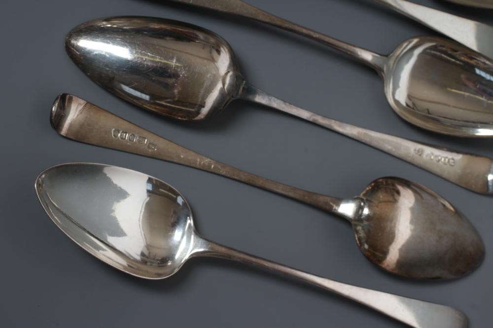 A SET OF SIX LATE GEORGE III TABLESPOONS, maker Smith & Fearn, London 1797, in Old English pattern, Image