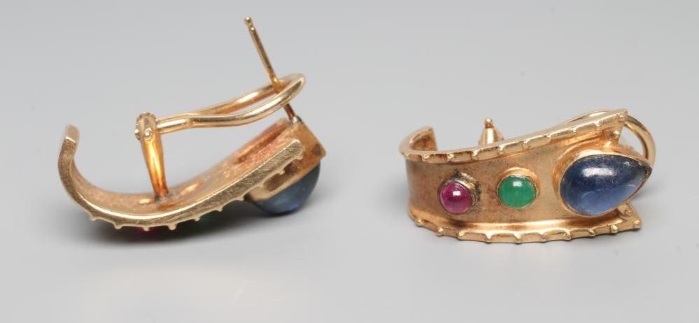 A PAIR OF MODERNIST STYLE FRENCH CLIP EARRINGS Image