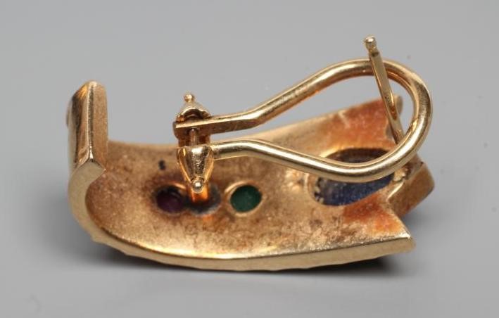 A PAIR OF MODERNIST STYLE FRENCH CLIP EARRINGS Image