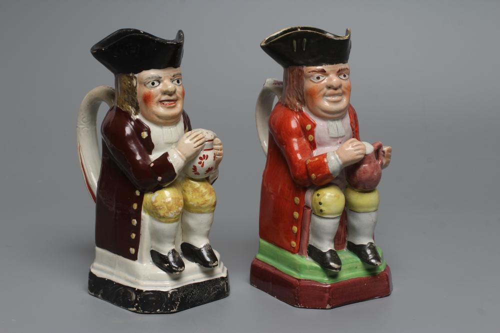 A PEARLWARE SMALL TOBY JUG Image