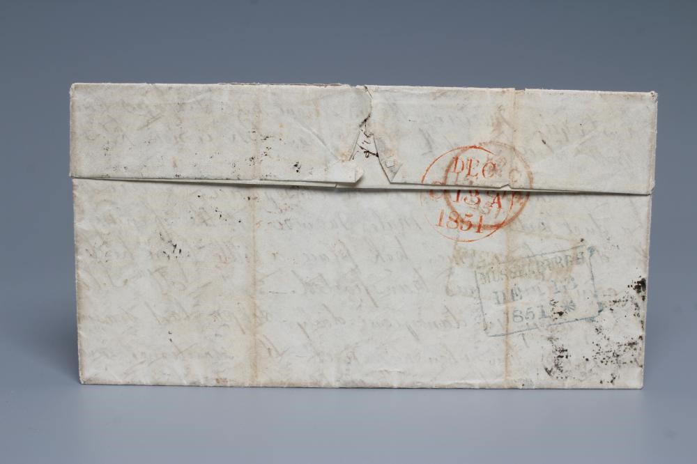 SG 55 1s GREEN EMBOSSED ON COVER Dec 1851 (Est. plus 24% premium inc. VAT) Image