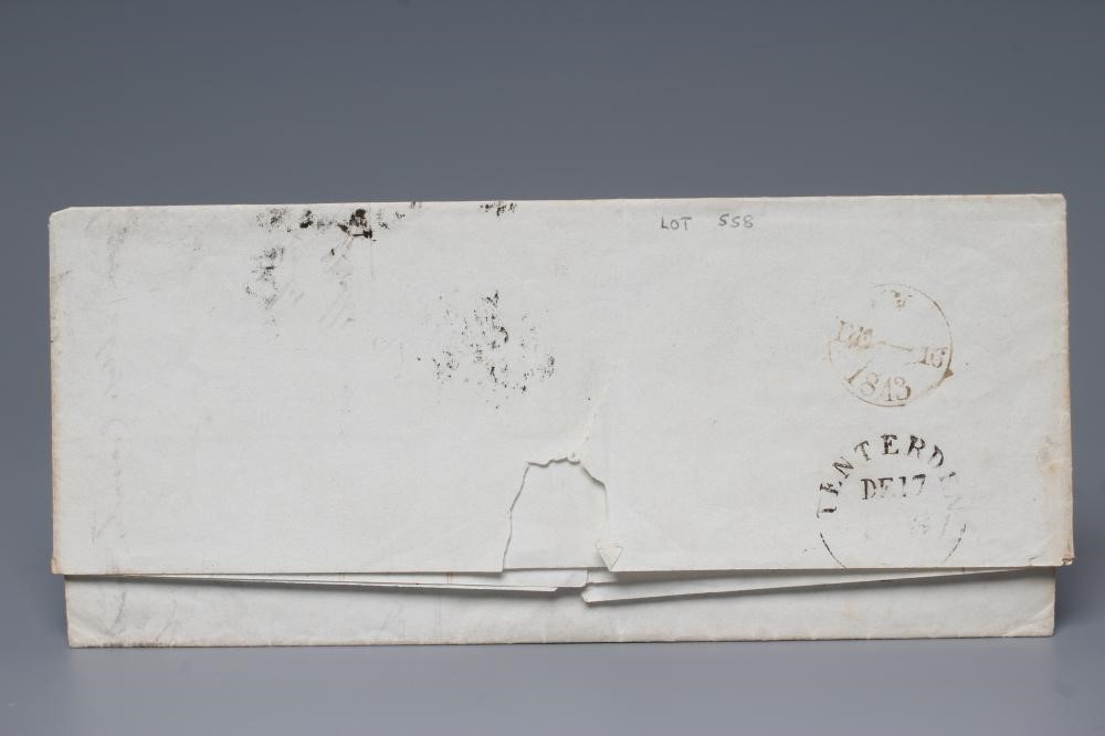 1843 1d RED BROWN tied to cover from London - Tenterden with No.10 in MX (Est. plus 24% premium inc. Image