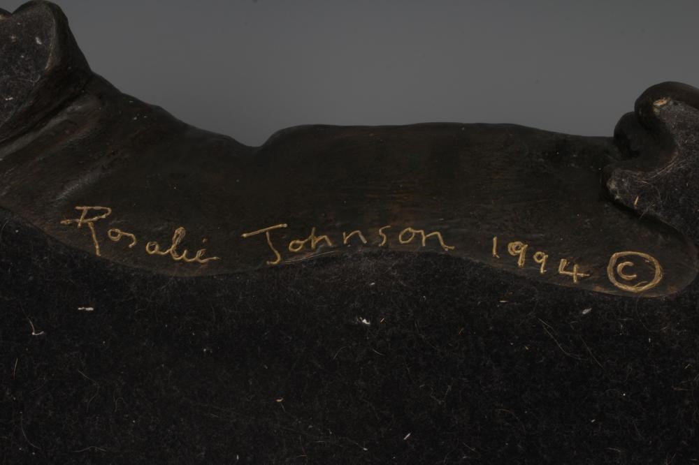 ROSALIE JOHNSON (b.1933) "Sleeping Hippo", cast bronzed metal, limited edition, signed and dated Image