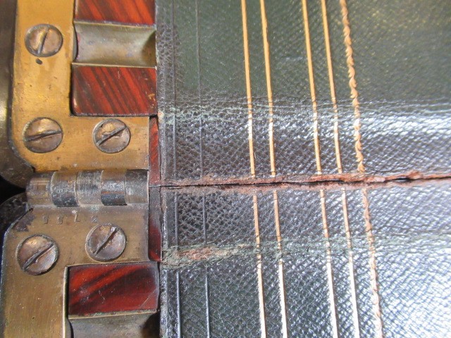 A VICTORIAN MAHOGANY AND BRASS BOUND LAP DESK Image