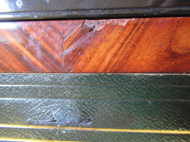 A VICTORIAN MAHOGANY AND BRASS BOUND LAP DESK Image