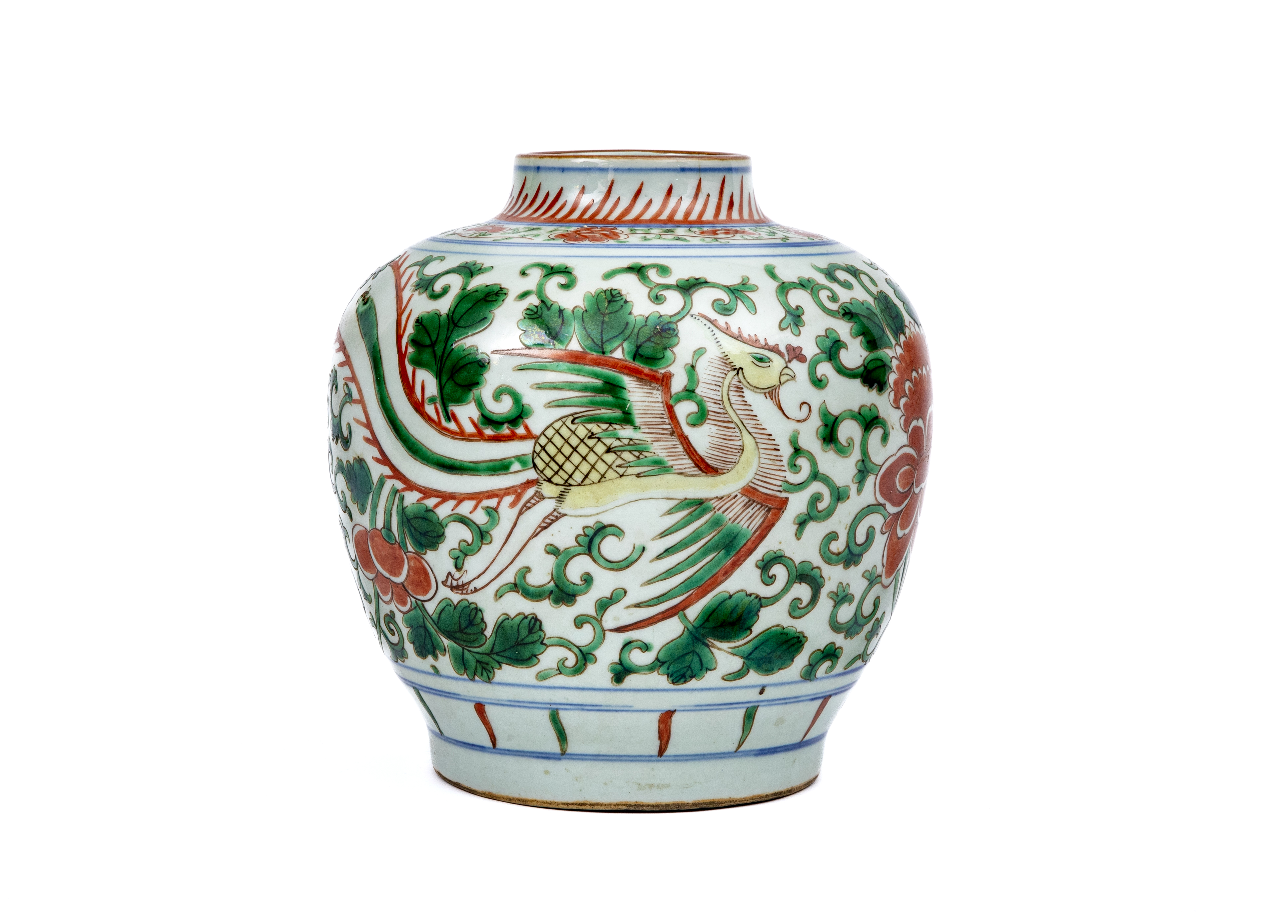 A CHINESE PORCELAIN FAMILLE VERTE JAR of ovoid form Image