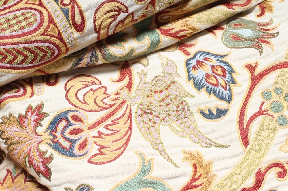 A PAIR OF TAPESTRY CURTAINS Image