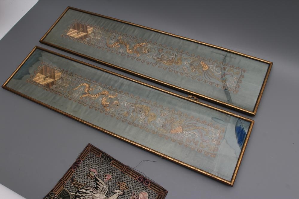 A CHINESE BLACK SILK RANK BADGE Image