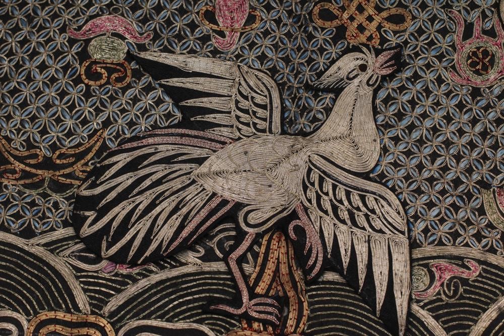 A CHINESE BLACK SILK RANK BADGE Image