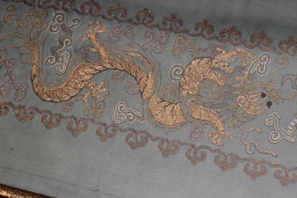 A CHINESE BLACK SILK RANK BADGE Image