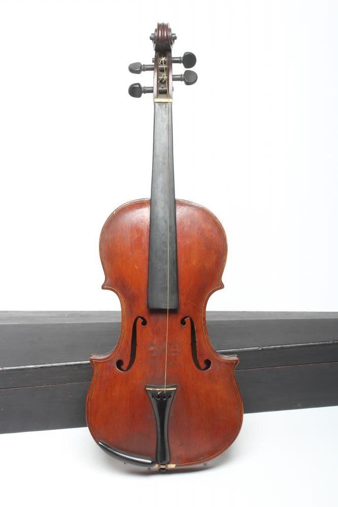 A SCRATCH BUILT MAHOGANY VIOLIN by J. H. Cooper Image