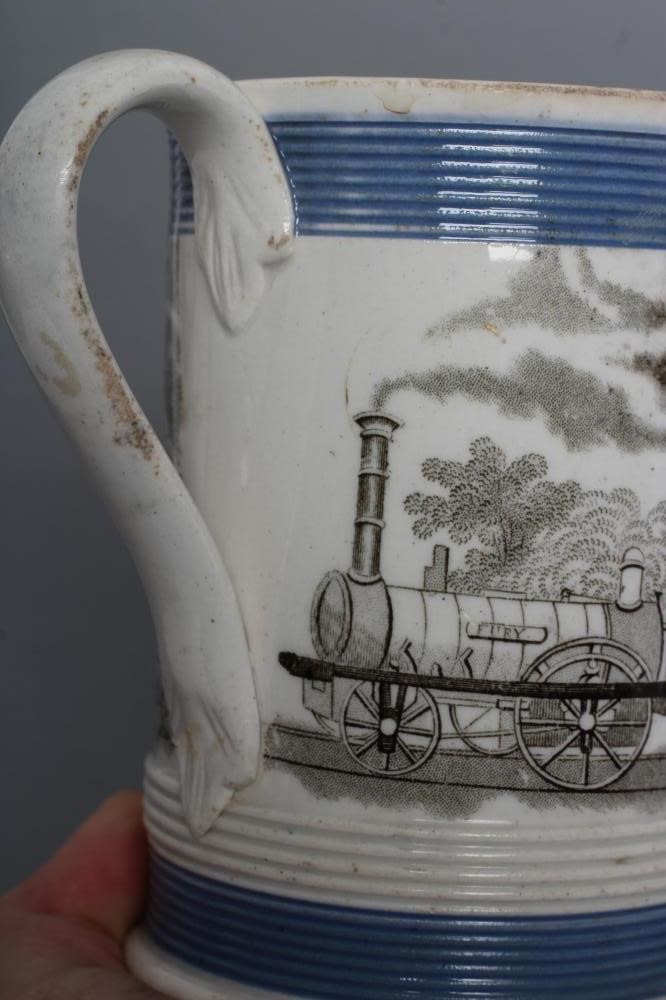 OF RAILWAY INTEREST - two graduated pearlware mugs Image