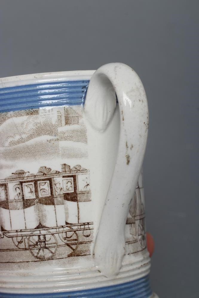 OF RAILWAY INTEREST - two graduated pearlware mugs Image