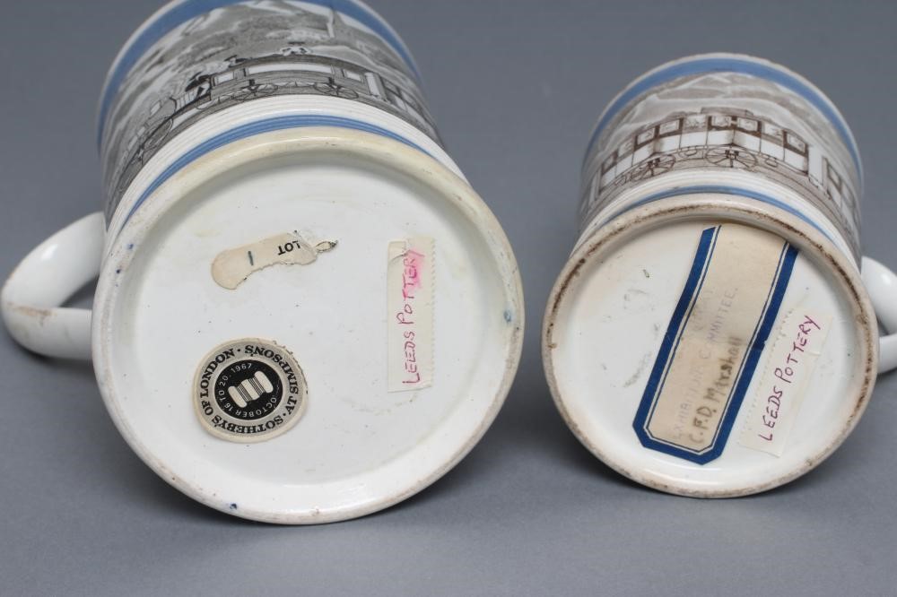 OF RAILWAY INTEREST - two graduated pearlware mugs Image