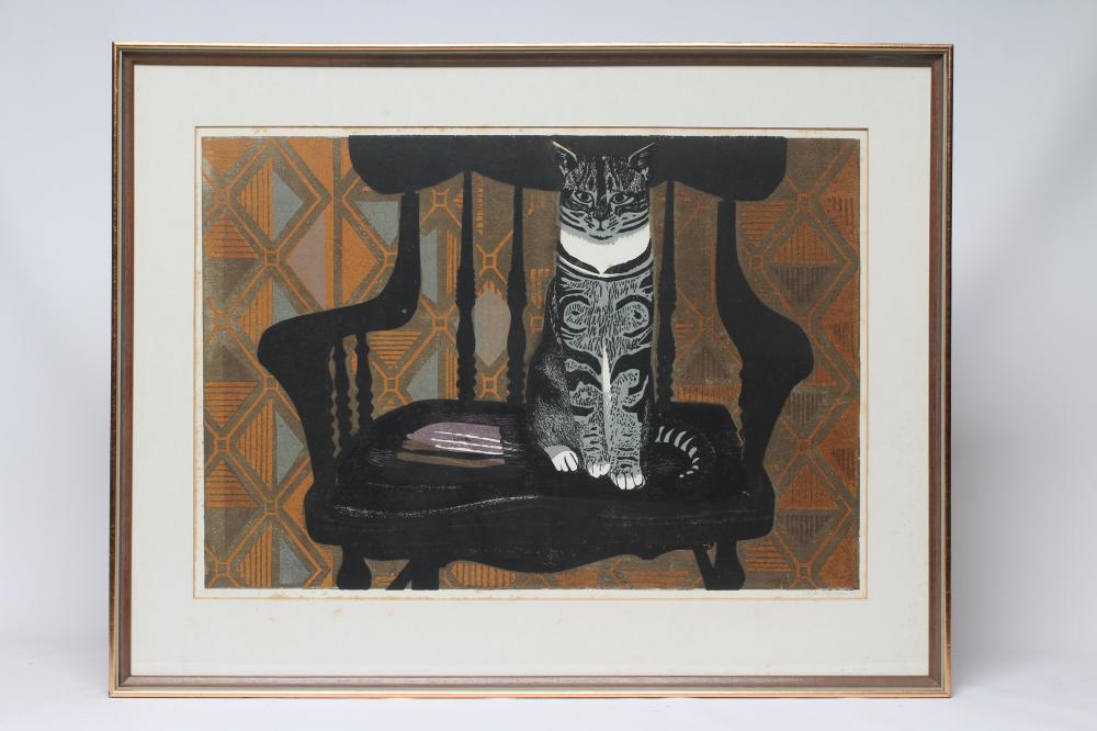 SHEILA ROBINSON (1925-1988) " Bib Cat on a Chair" Image