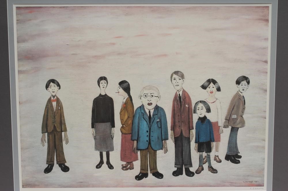 LAURENCE STEPHEN LOWRY (1887-1976) "His Family" Image