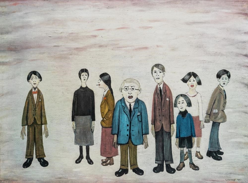 LAURENCE STEPHEN LOWRY (1887-1976) "His Family" Image