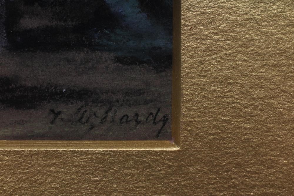 FREDERICK DANIEL HARDY (1826-1911) "The Singing Lesson", pastel heightened with white, 6 1/4" x 8 Image