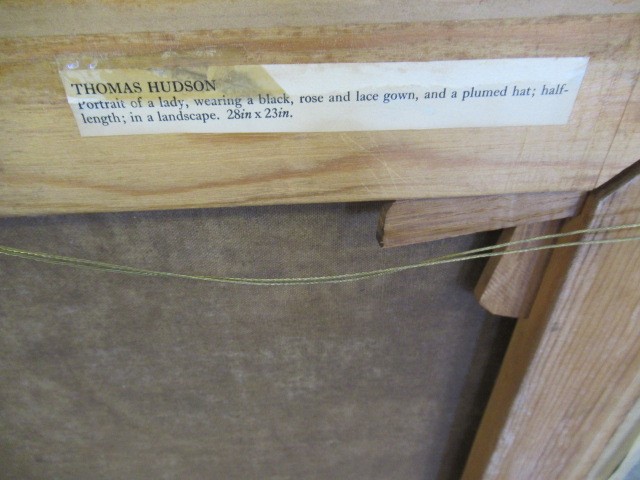 ATTRIBUTED TO THOMAS HUDSON (1701-1779) Portrait of Lady Bletchey in a Plumed Hat Image