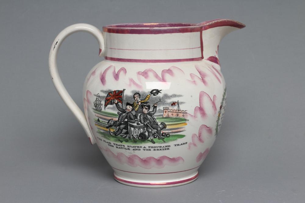 A SUNDERLAND PINK LUSTRE POTTERY DUTCH JUG Image