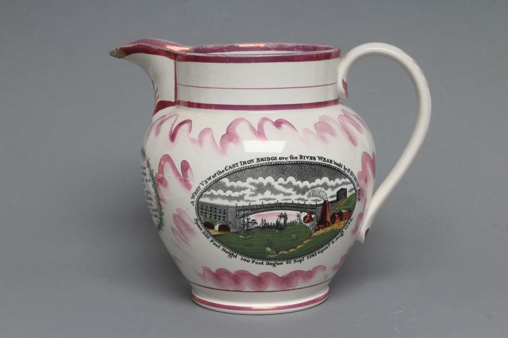 A SUNDERLAND PINK LUSTRE POTTERY DUTCH JUG Image