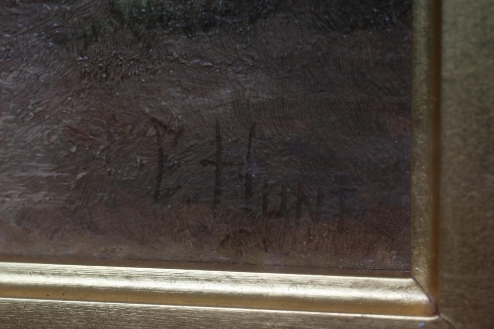 CHARLES HUNT (1803-1891) Donkeys Near a Cornfield, oil on canvas signed, indistinctly dated, 10" x Image