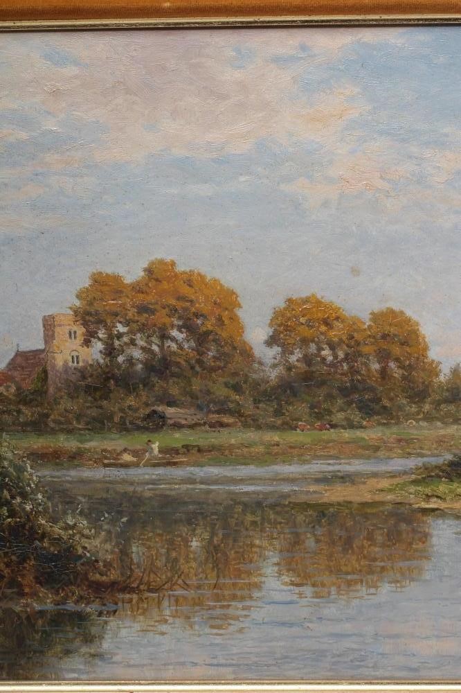 BENJAMIN WILLIAMS LEADER (1831-1923) An Autumn Evening, Goring On Thames, oil on canvas, signed and Image