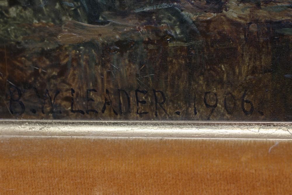 BENJAMIN WILLIAMS LEADER (1831-1923) An Autumn Evening, Goring On Thames, oil on canvas, signed and Image