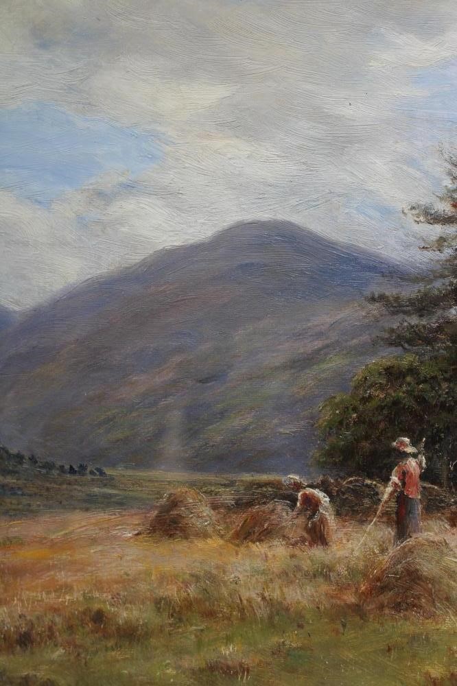 CIRCLE OF WILLIAM BAIRD (19th century) Hay Making, oil on canvas, signed, 12" x 18", swept gilt Image