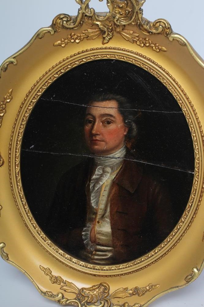 ENGLISH SCHOOL (18th century) Portraits of A Lady and A Gentleman, a pair of oval miniatures, oil on Image