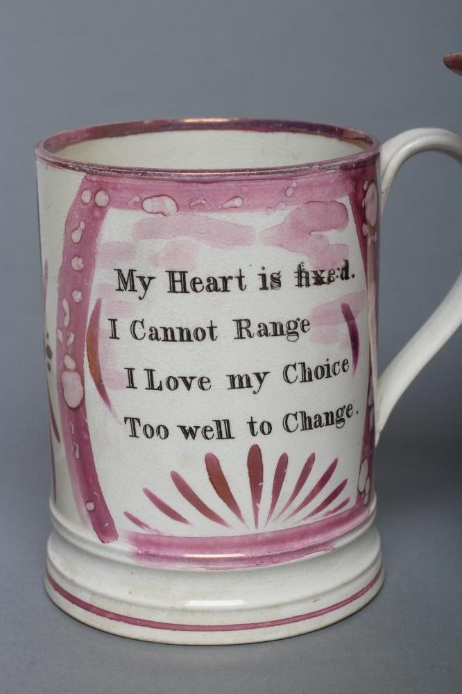 A SUNDERLAND PINK SPLASH LUSTRE POTTERY DUTCH JUG Image