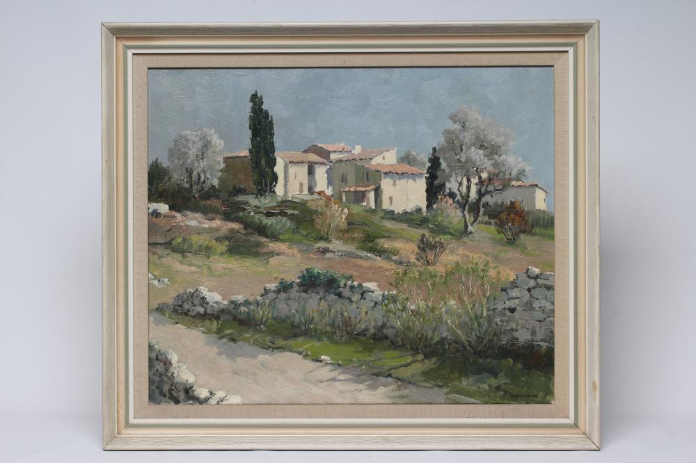 ELY LAUMONIER (French 1895 -?) "Hameau pres de Saint-Paul-de-Vence", oil on canvas, signed, Image