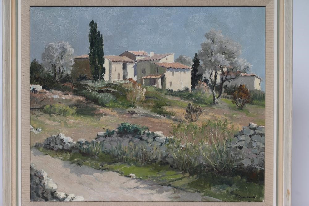 ELY LAUMONIER (French 1895 -?) "Hameau pres de Saint-Paul-de-Vence", oil on canvas, signed, Image
