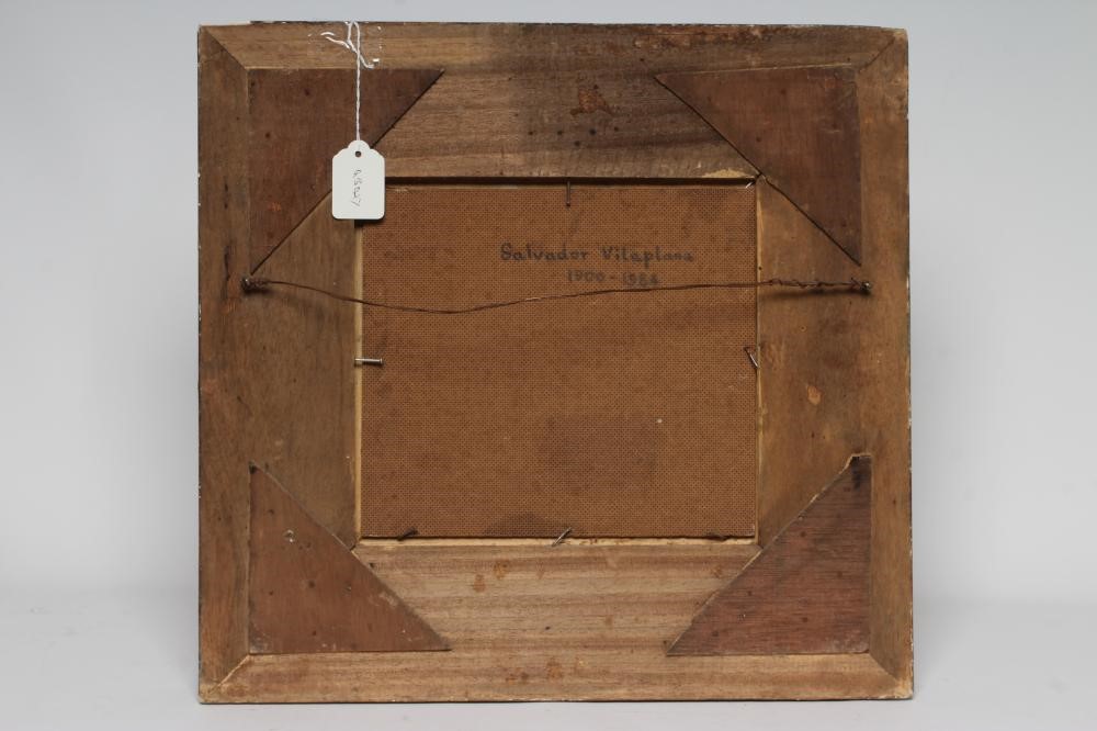 ATTRIBUTED TO SALVADOR VILAPLANA (Spanish 1900-1948) Beach Scene with Figures and Oxen, oil on Image