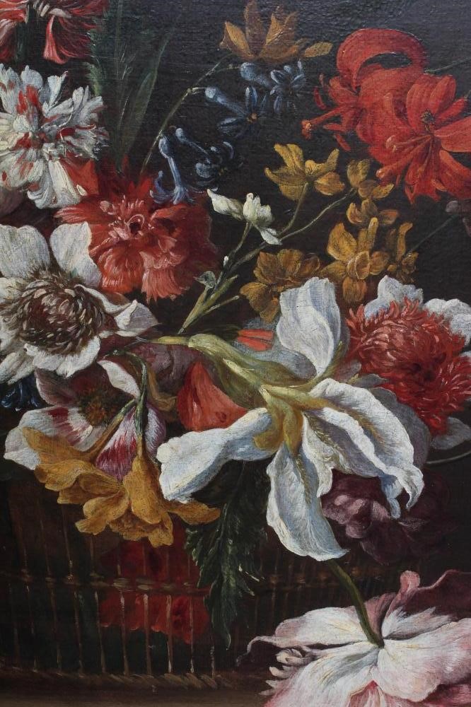 ATTRIBUTED TO GIUSEPPE LAVAGNA (Italian c.1684-c.1729) Basket of Flowers on a Stone Ledge Image