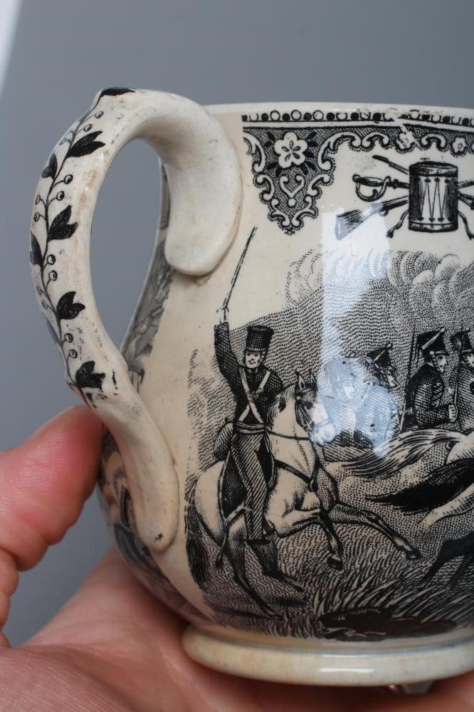 A SUNDERLAND PINK LUSTRE PEARLWARE FROG MUG Image