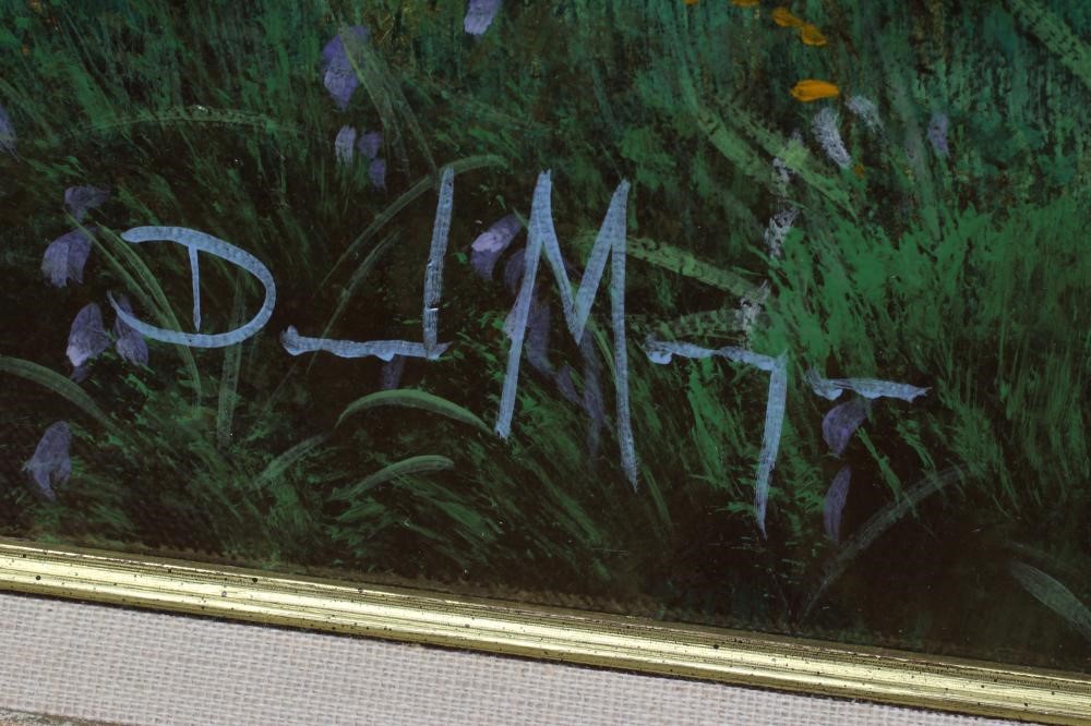 DAVID MORGAN (b.1947) "Horses and Bluebells", oil on canvas, signed, 20" x 30", framed (subject to Image