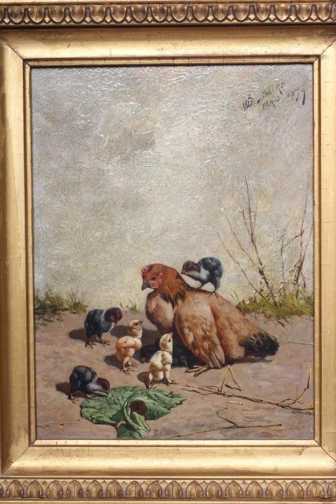 WILLIAM BAPTISTE BAIRD (American 1847-1917) Chickens, oil on panel, inscribed " Paris 1897", Spink, Image